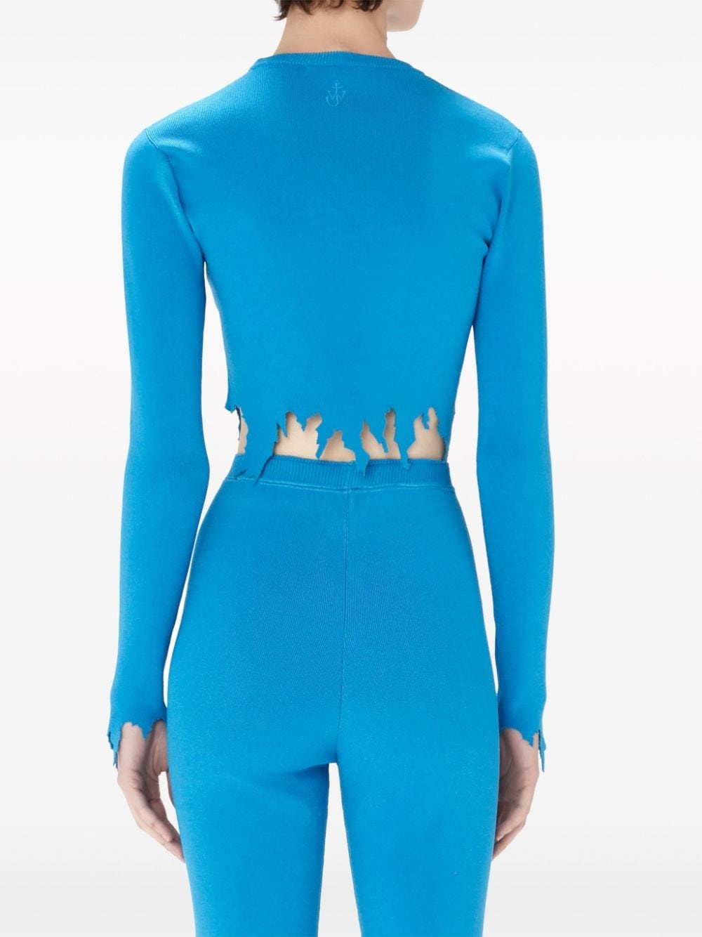 laser-cut long-sleeved jumper - 4