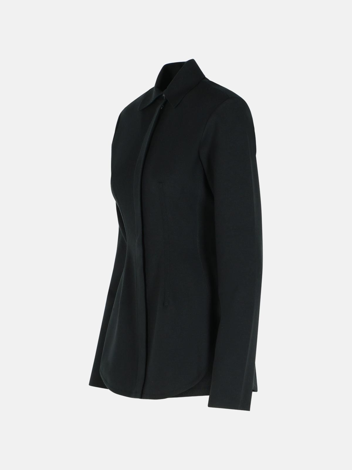 'BAFFO' BLACK VISCOSE KNIT SHIRT - 2