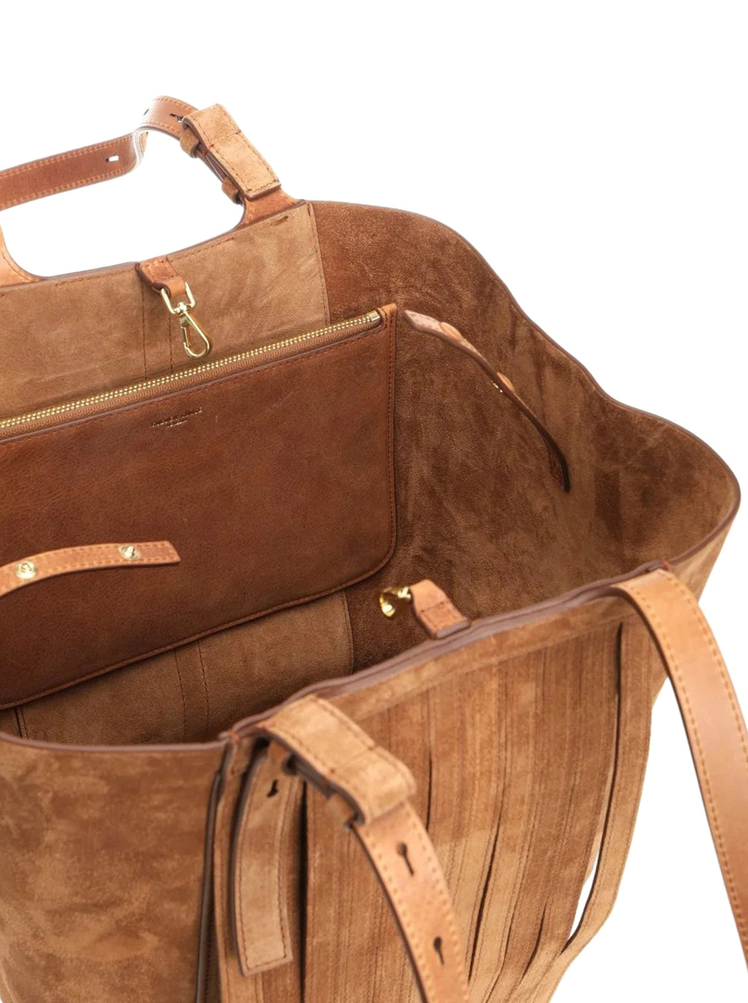 LEATHER FRINGED TOTE BAG - 5