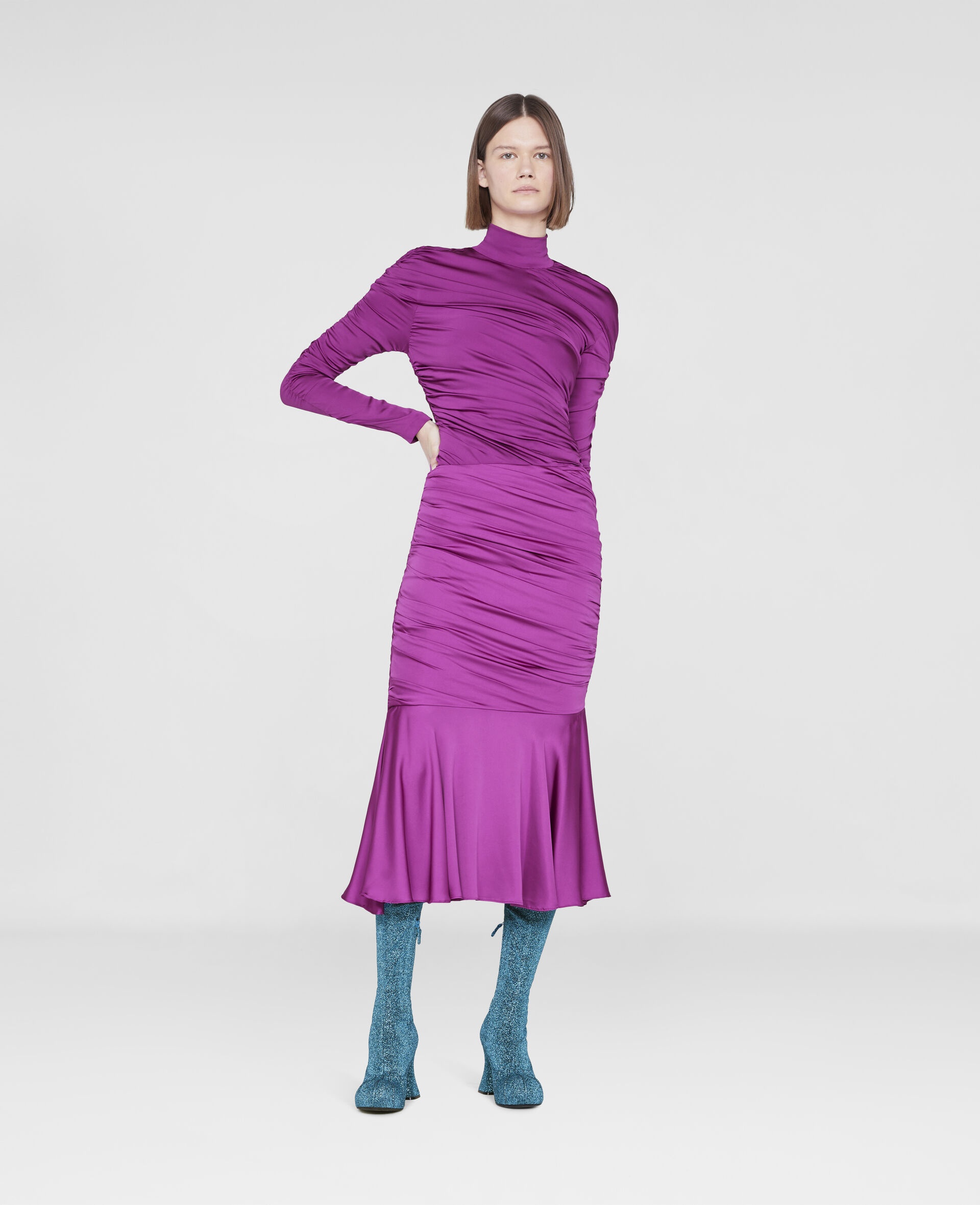 Henley Ruched Godet Skirt - 2
