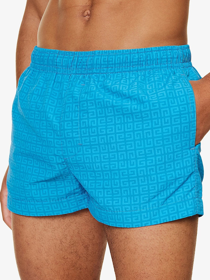 Medium chain-print mid-rise swim shorts 5