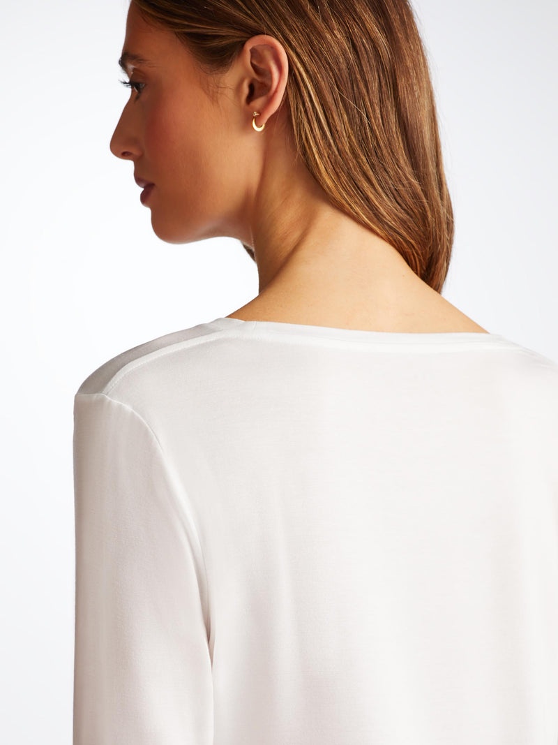 Women's Long Sleeve T-Shirt Lara Micro Modal Stretch White - 6