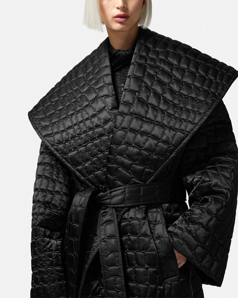 Croc-Quilted Nylon Coat 5