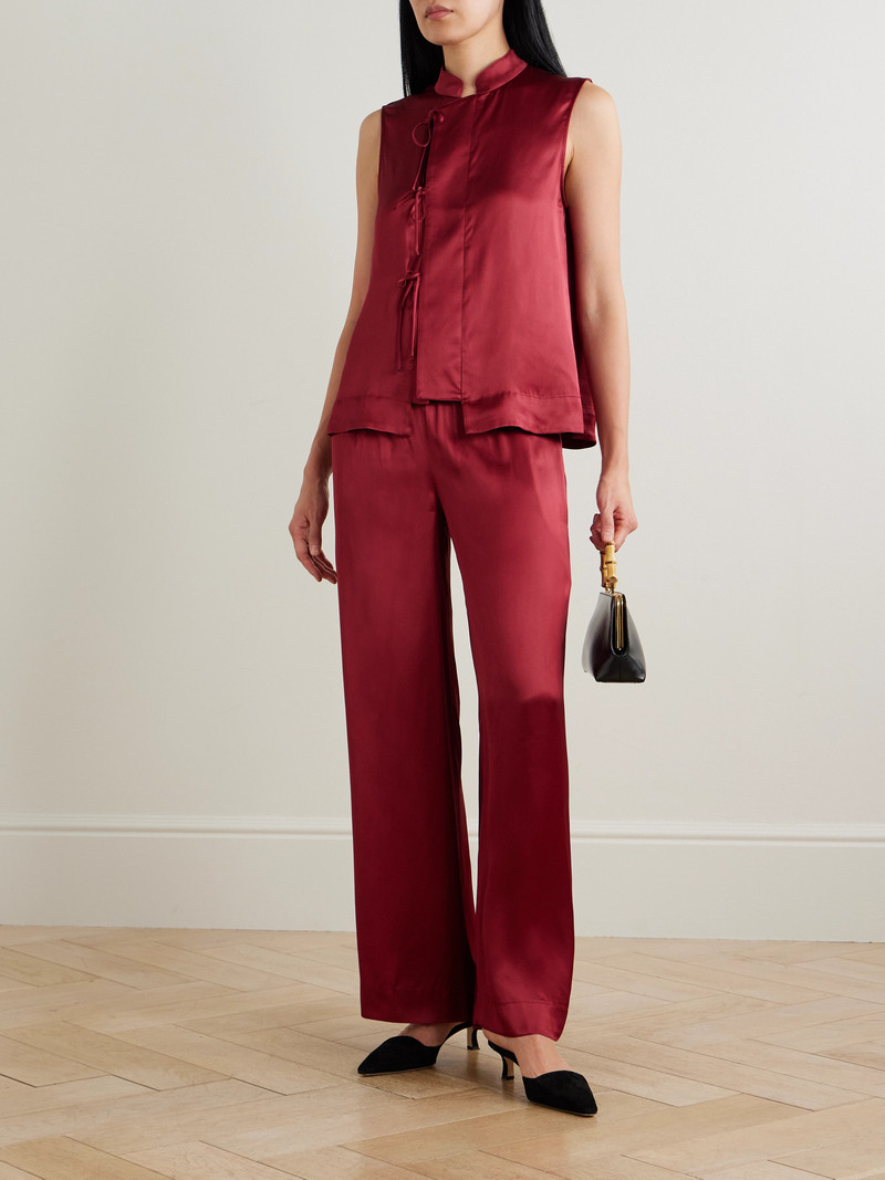 LIBEROWE Florence Tie-detailed Satin Top outlook