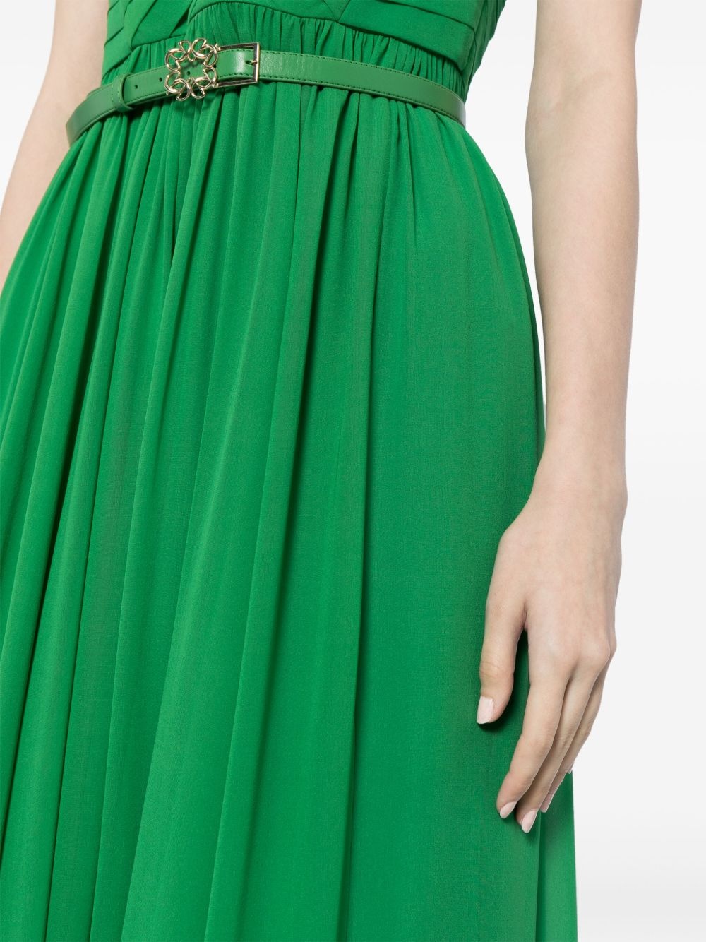pleated bodice silk dress - 5