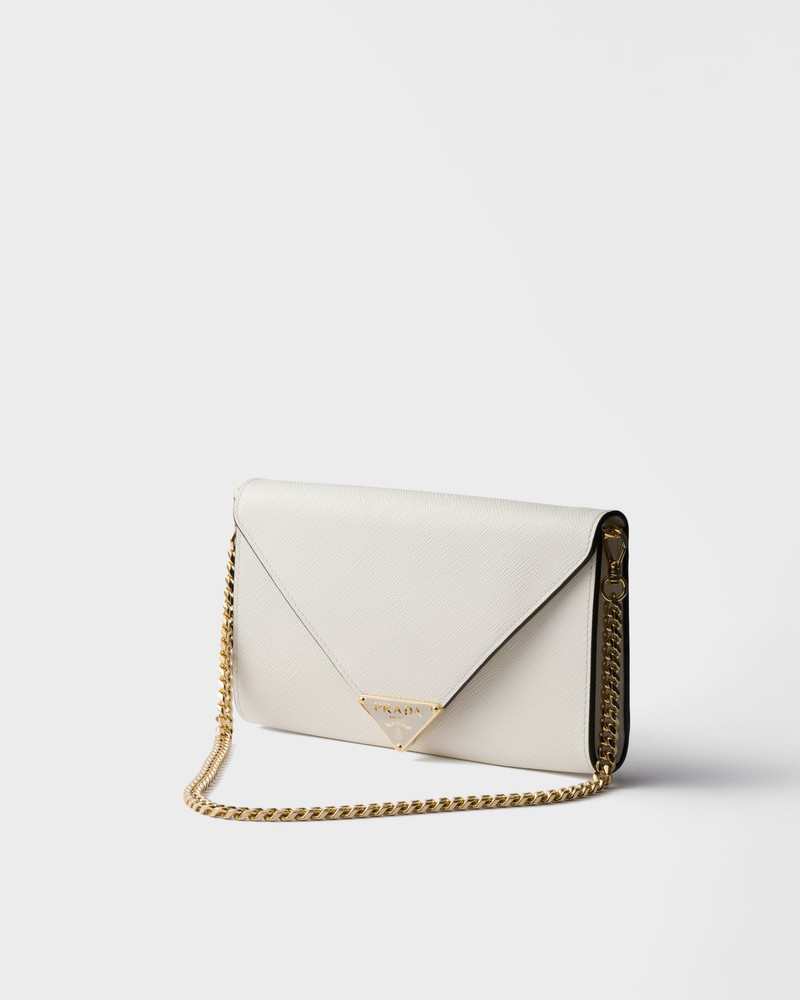Prada Saffiano leather envelope clutch outlook