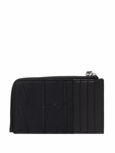 Valentino logo-embroidered zipped cardholder outlook