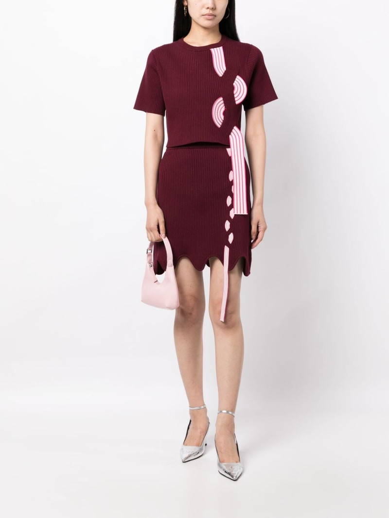 PH5 Sofia layered ribbed-knit miniskirt outlook