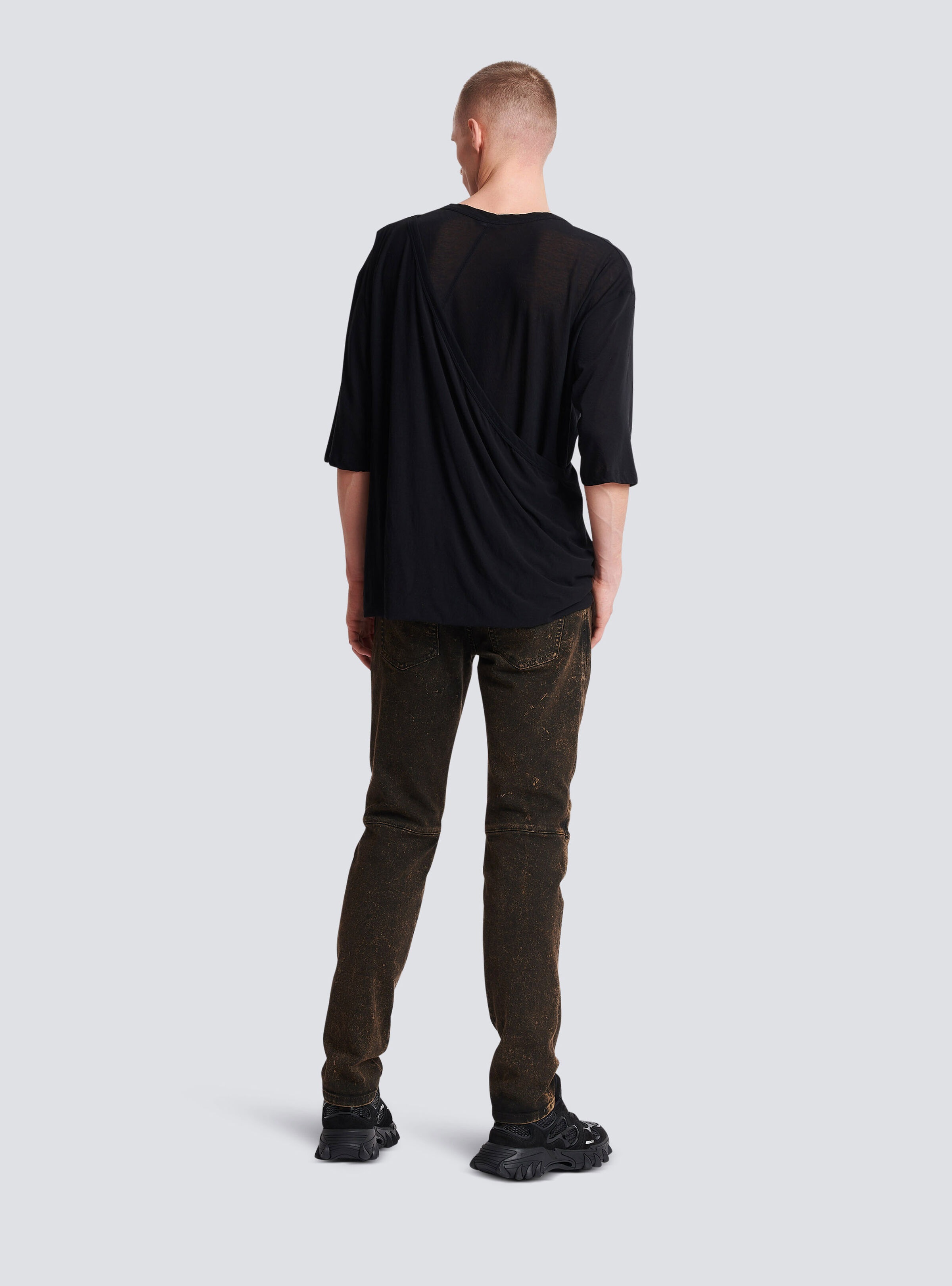 Draped jersey T-shirt - 4