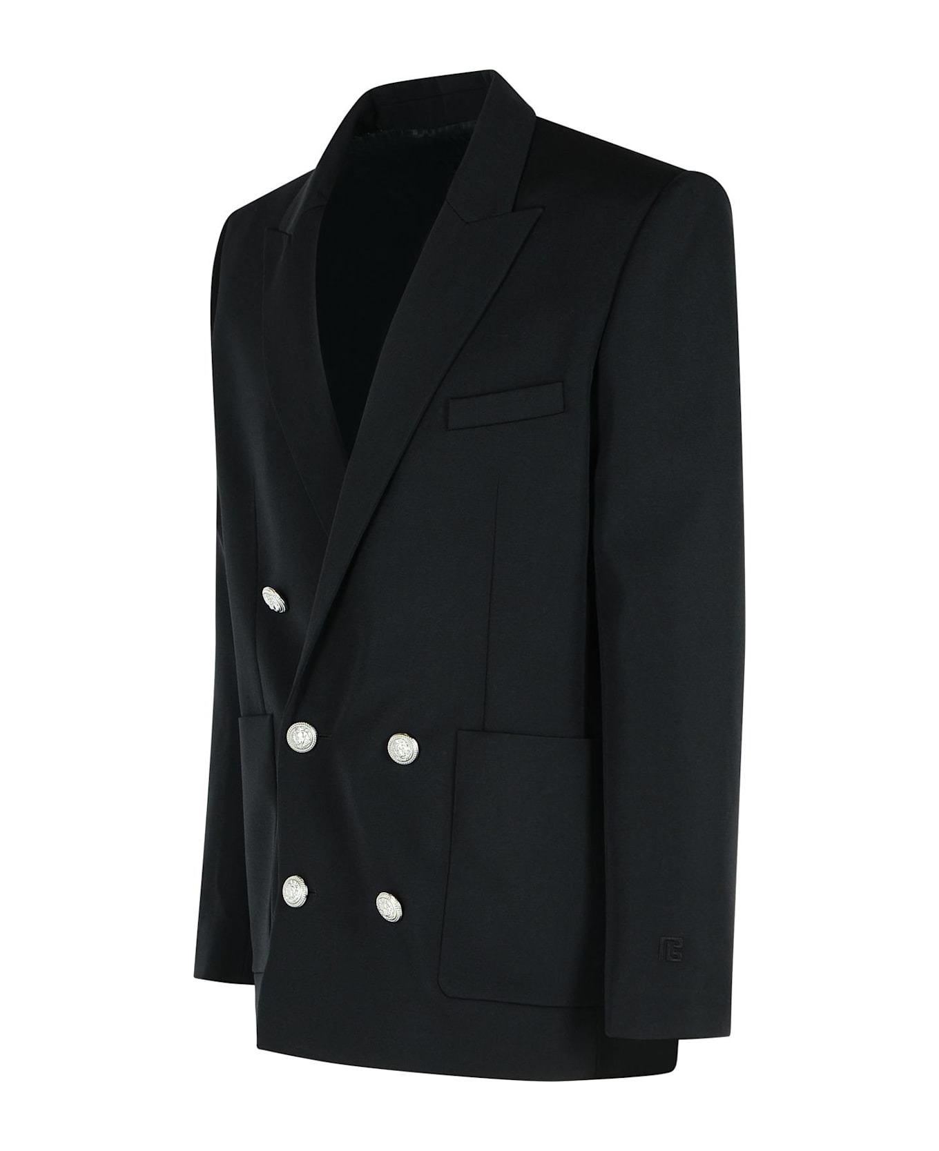 Black Virgin Wool Blazer - 2