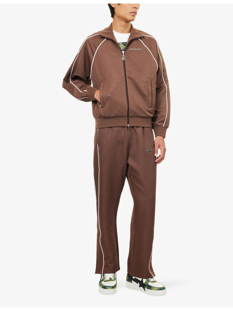 A BATHING APE® Line Camo Logo-Plaque Woven Track Jacket outlook