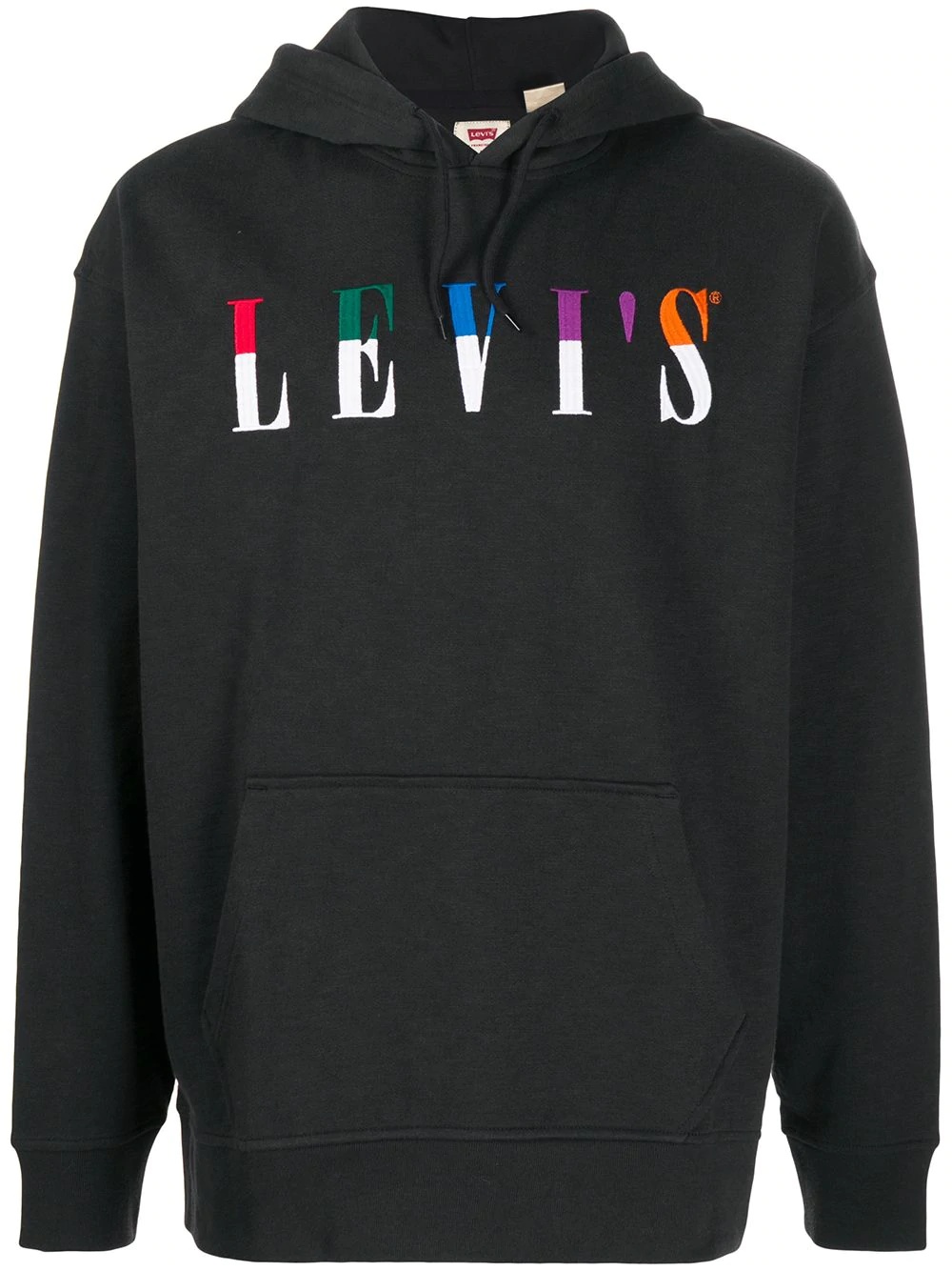 logo print drawstring hoodie - 1