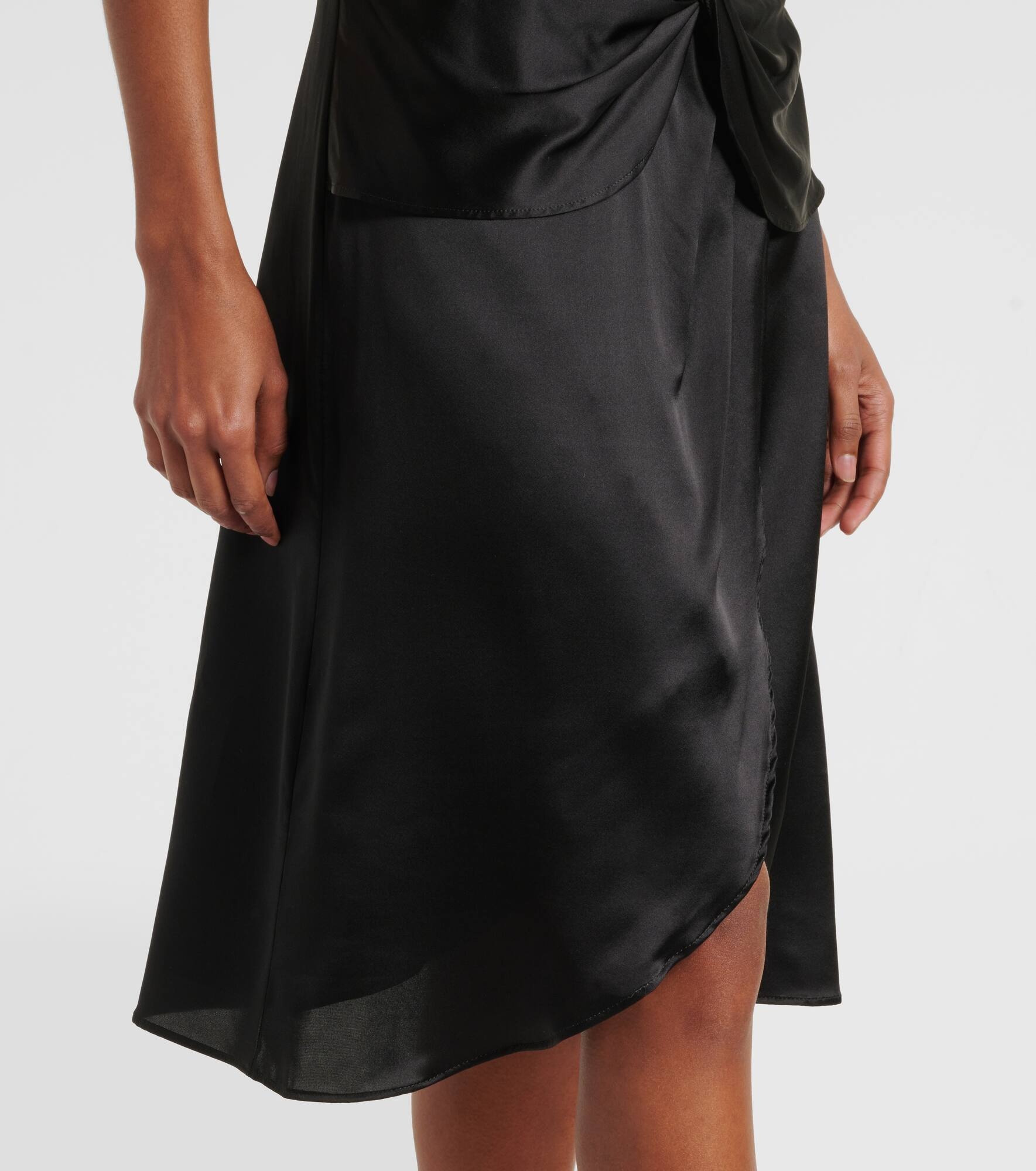 Gathered halterneck satin minidress - 5