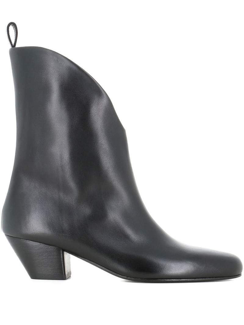 v-cut leather boots 1