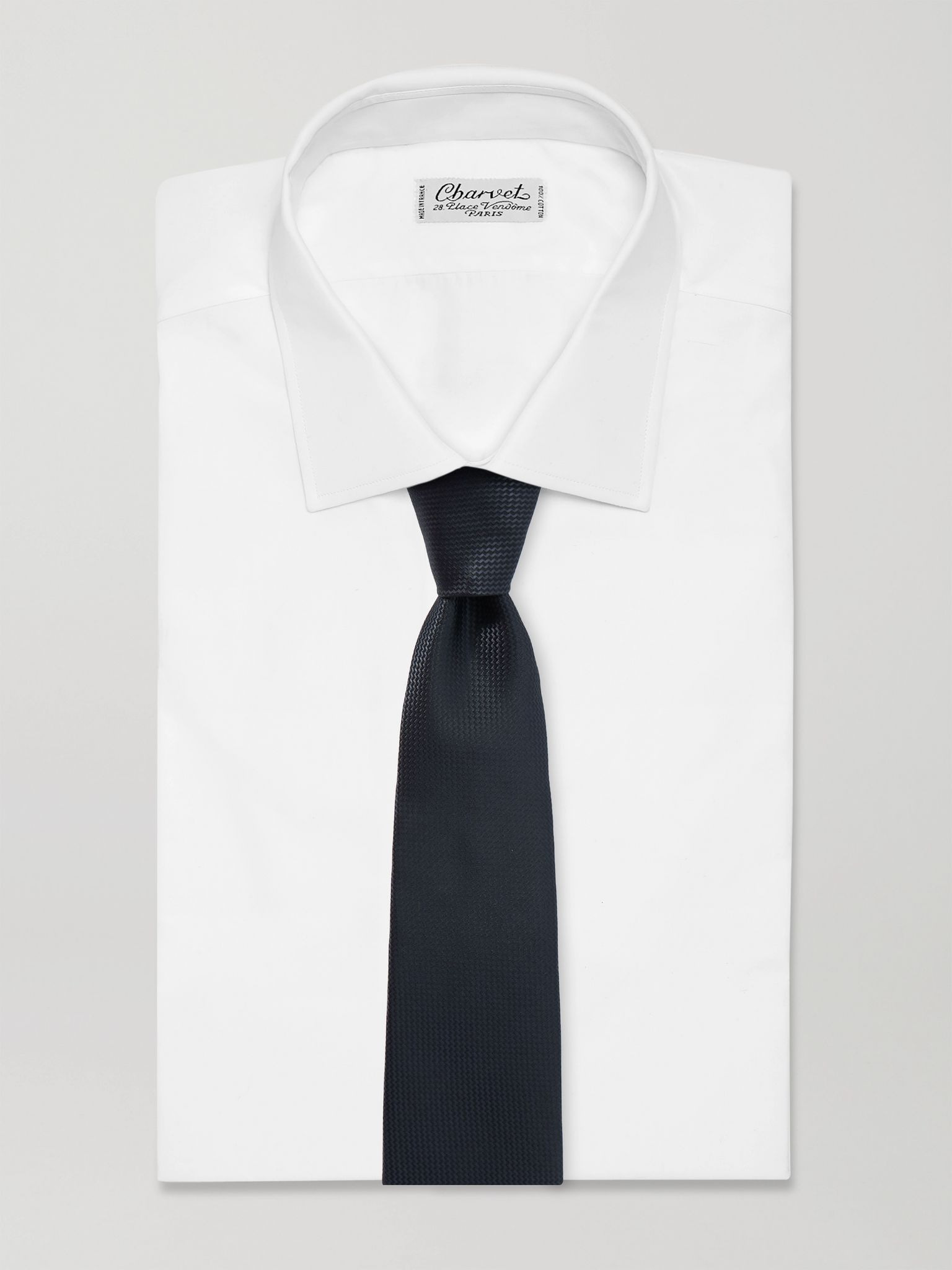 8cm Silk-Jacquard Tie Black - 2