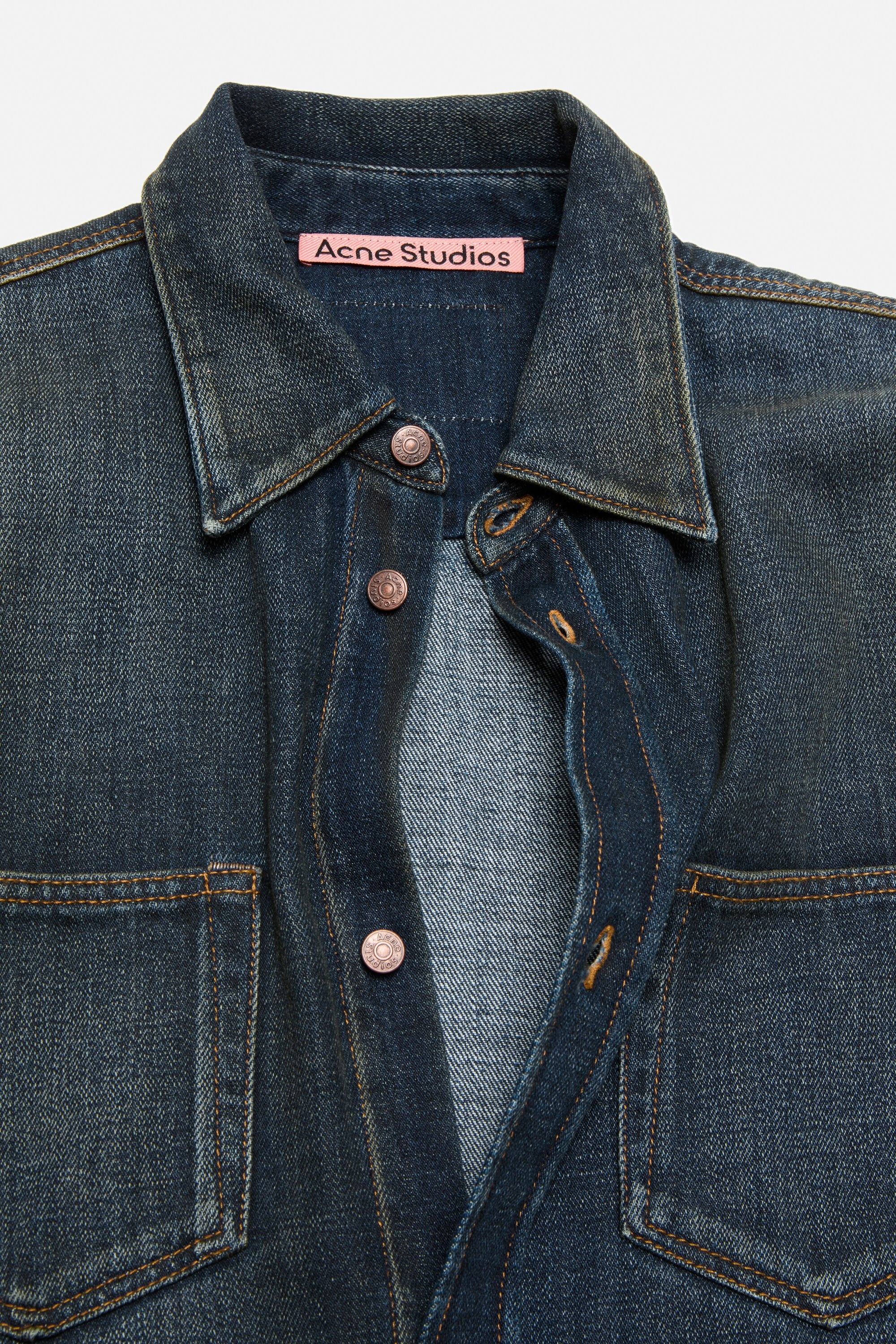 Denim button-up shirt - Dark Blue - 5