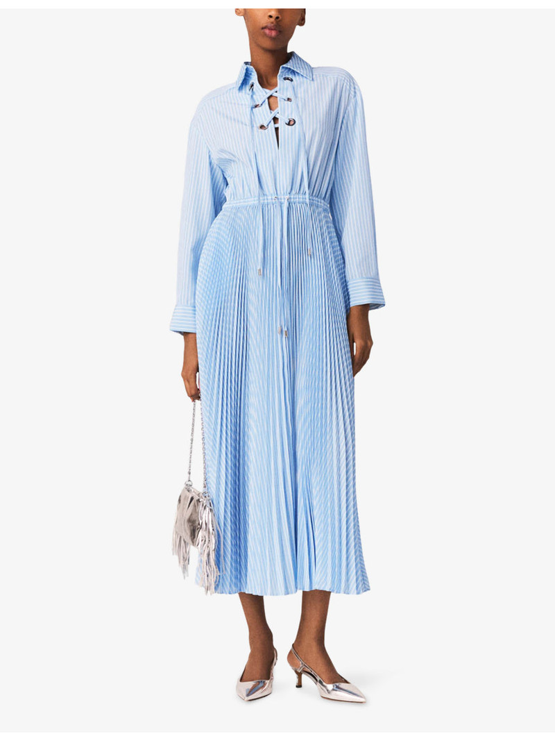 maje Eyelet Pleated Woven Maxi Dress outlook