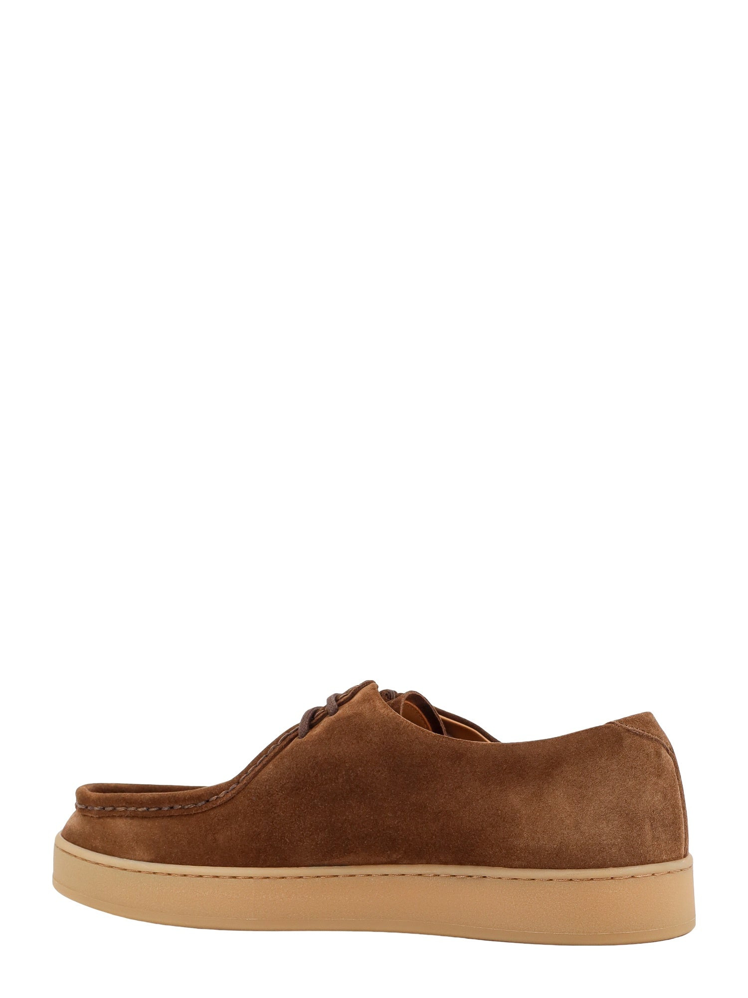 Suede Lace-Up Shoe With Embossed Logo Detail - 4