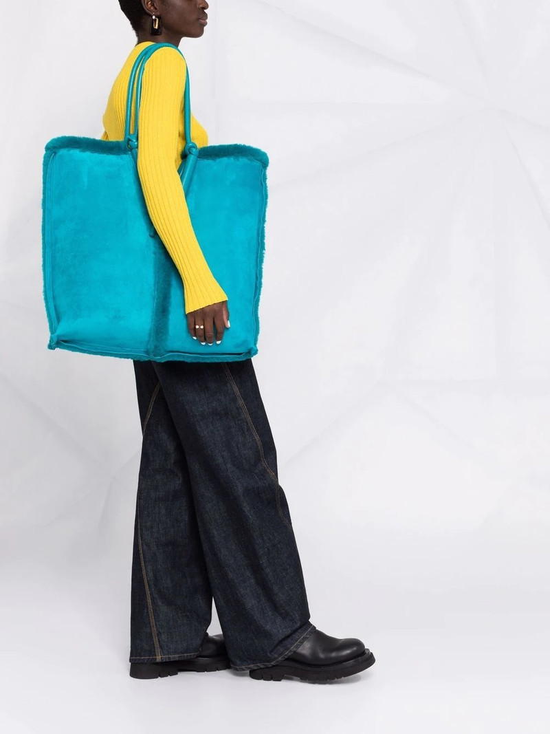 Bottega Veneta Bolster reversible shearling tote bag outlook