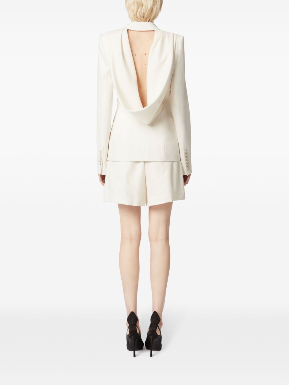 open draped back blazer - 4