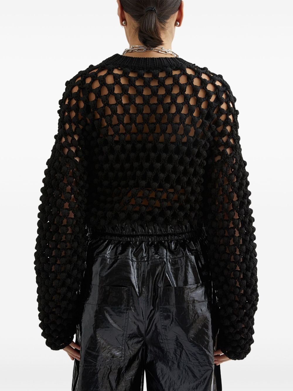 open knit sweater - 3