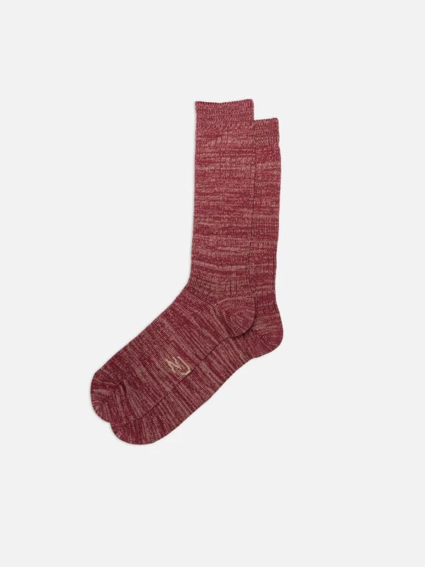 Rasmusson Mens Rib Sock Burgundy - 1