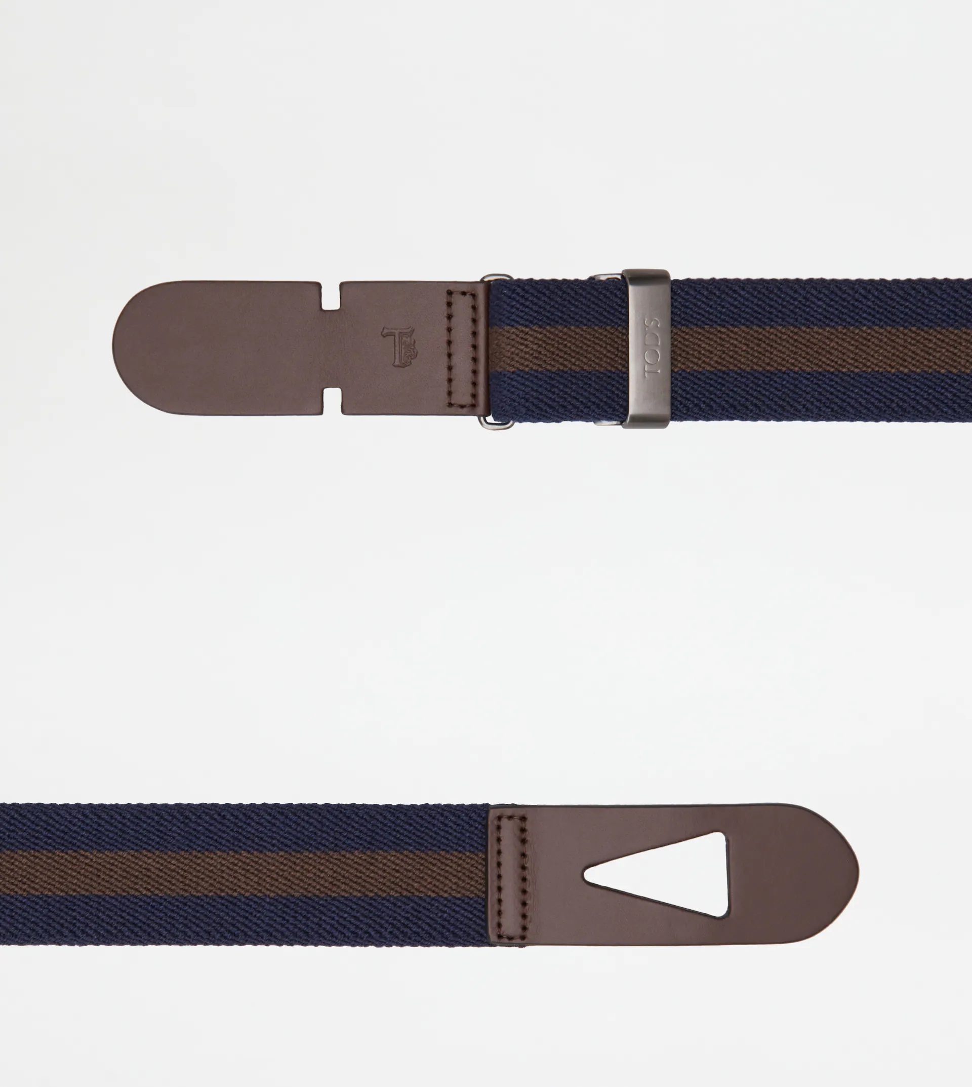 BELT IN CANVAS AND LEATHER - BLUE, BROWN - 2