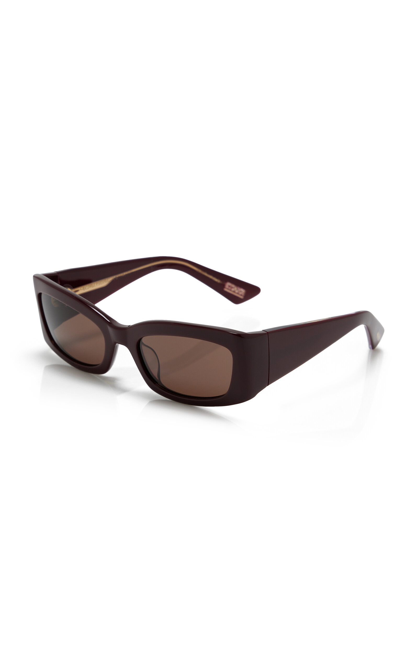 Rectangle-Frame Acetate Sunglasses burgundy - 3