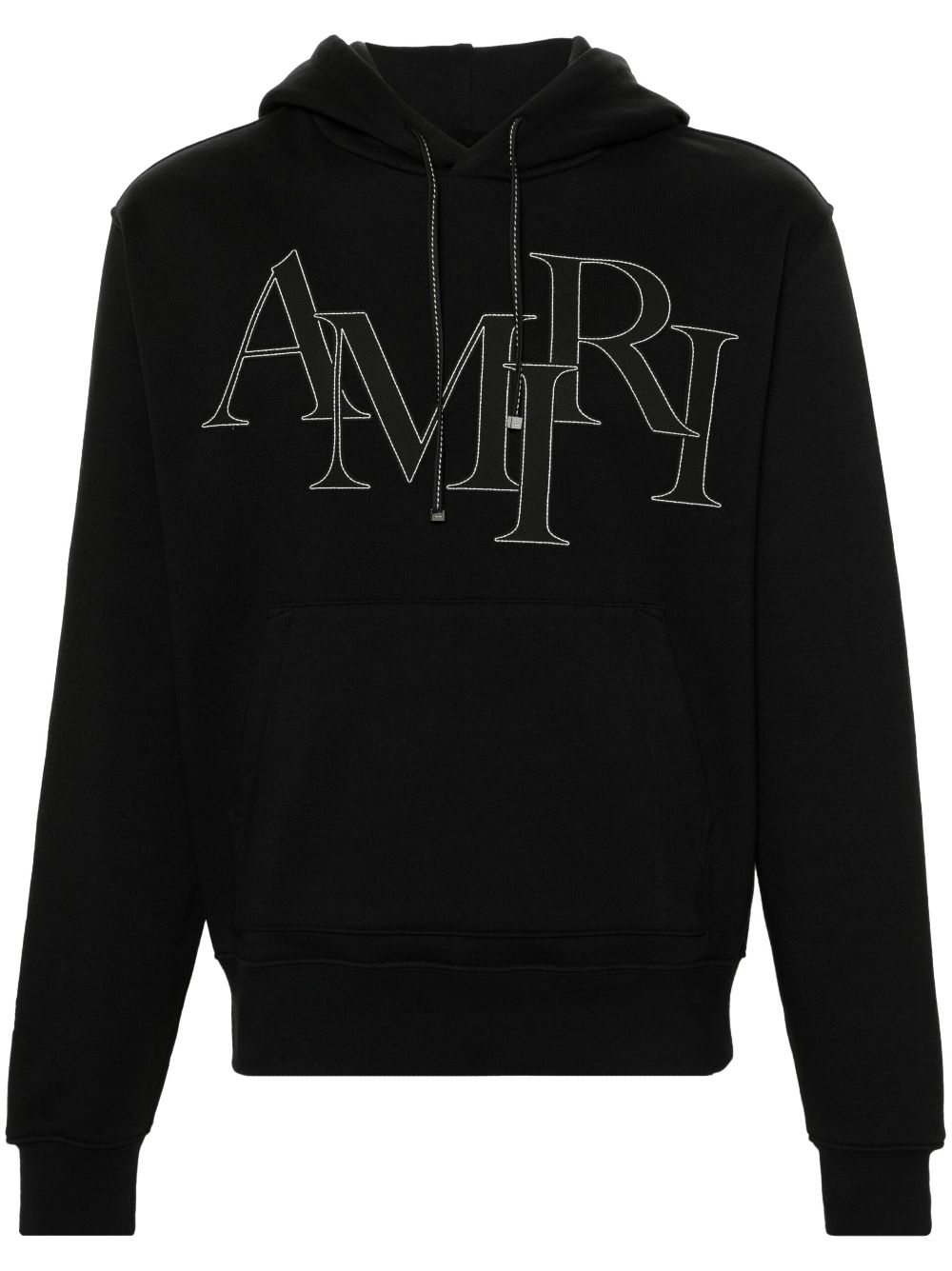 Staggered logo-patches hoodie - 1