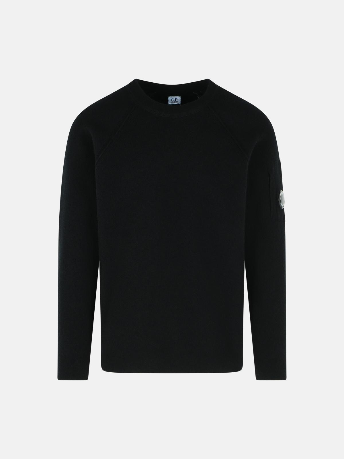 'GRS' BLACK WOOL BLEND SWEATSHIRT - 1