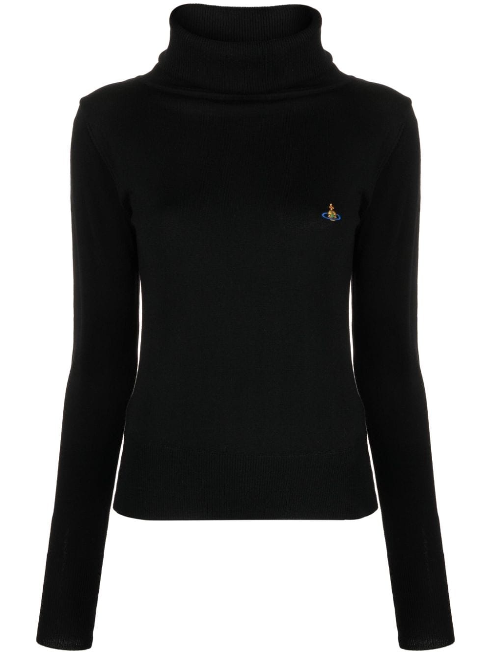 Orb-embroidered  roll neck jumper - 1