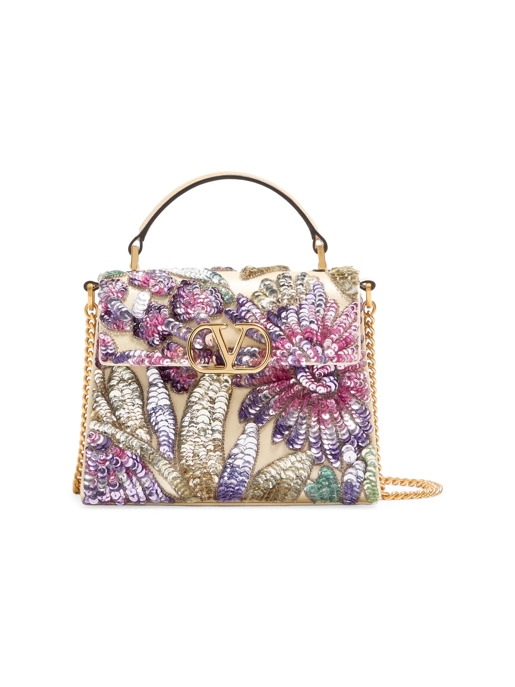 Women's V-Sling Crossbody Embroidered Bag - Multicolor - 1