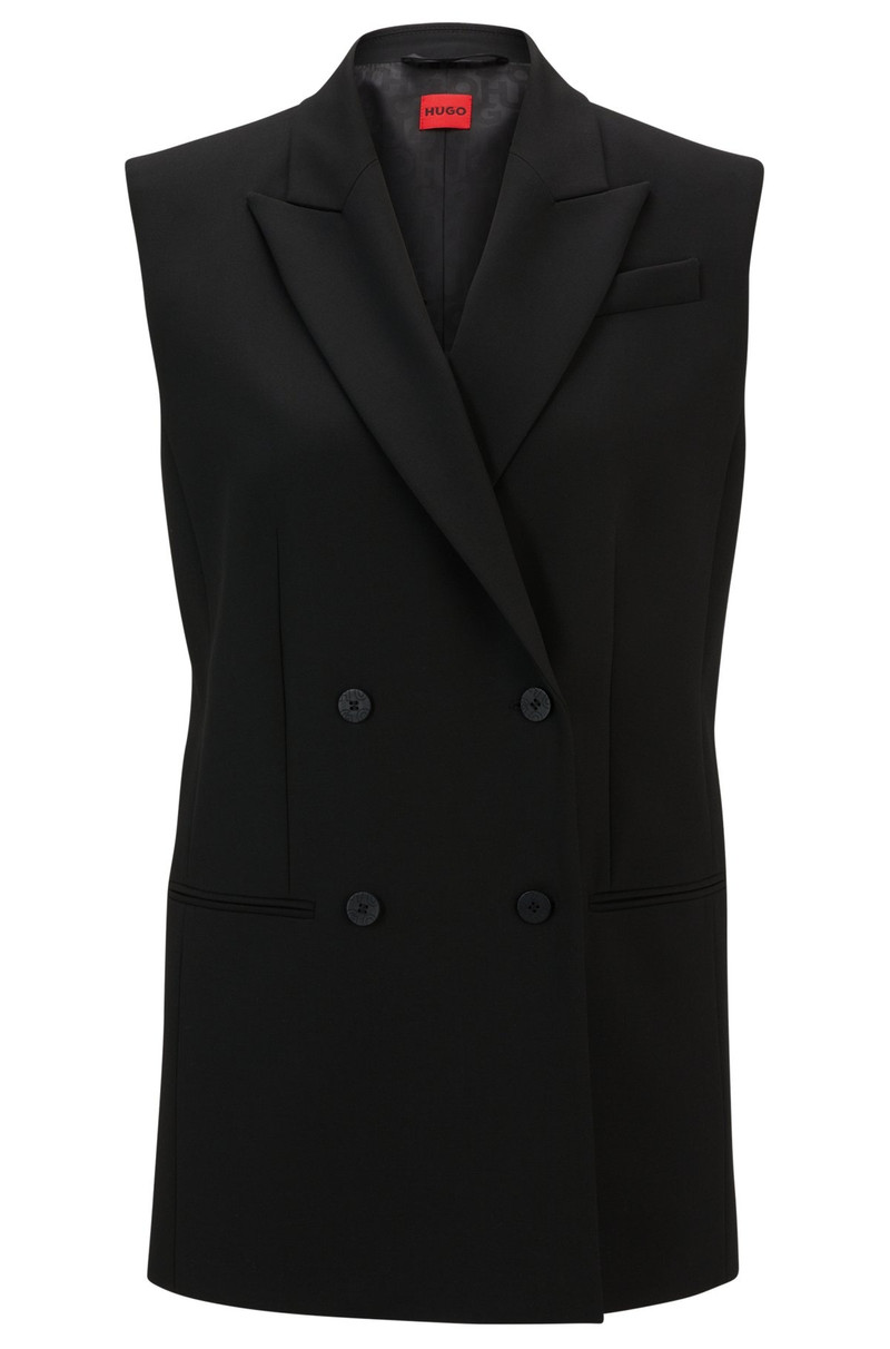 REGULAR-FIT SLEEVELESS JACKET WITH DOUBLE-BREASTED FRONT 1