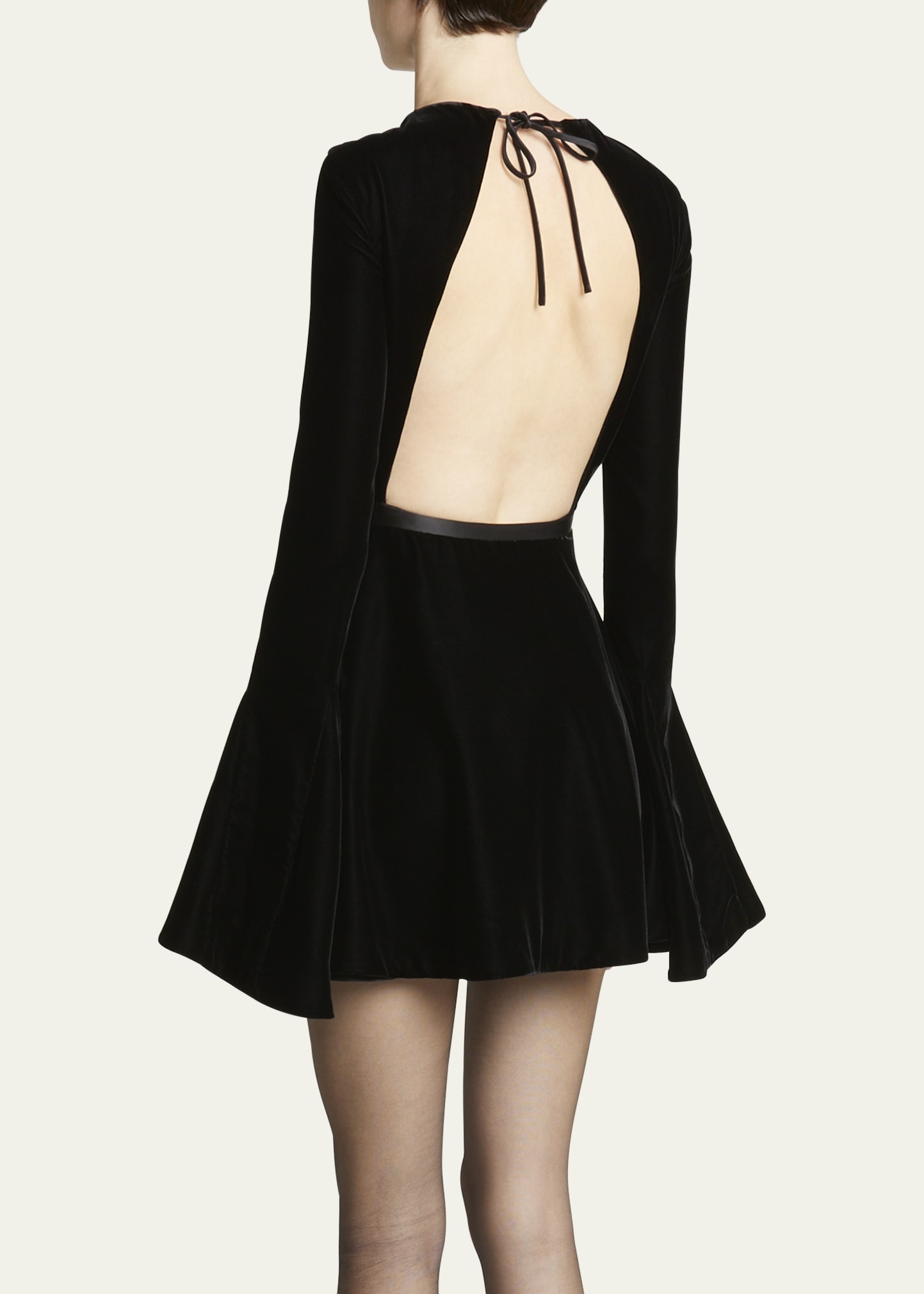 【美品】louren back open velour dress louren back open velour dress