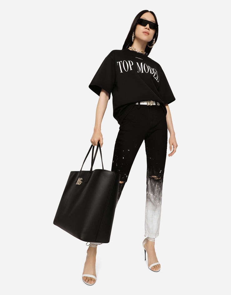 Jersey T-shirt with top model print - 3