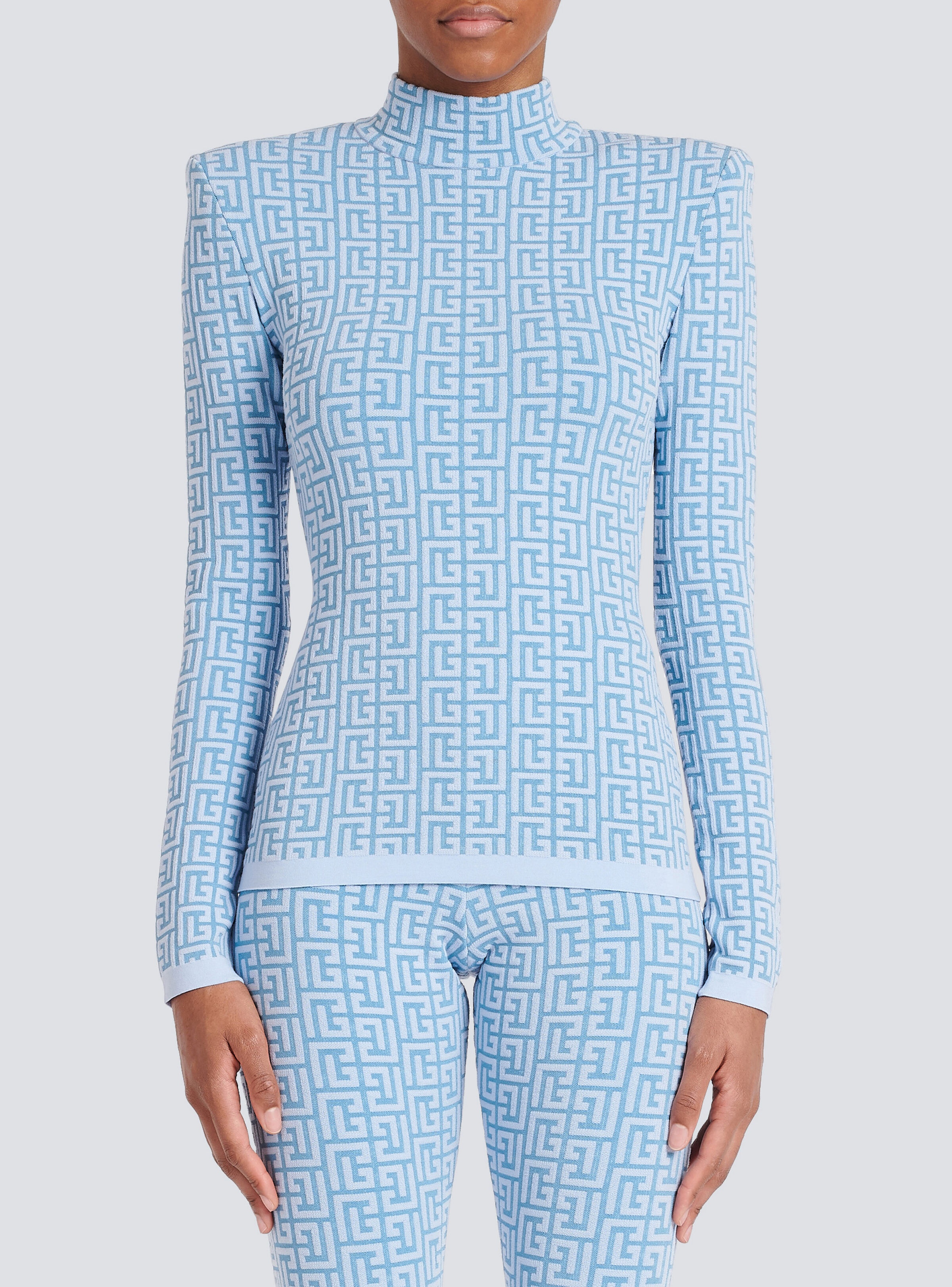 Knit sweater with Balmain monogram - 6