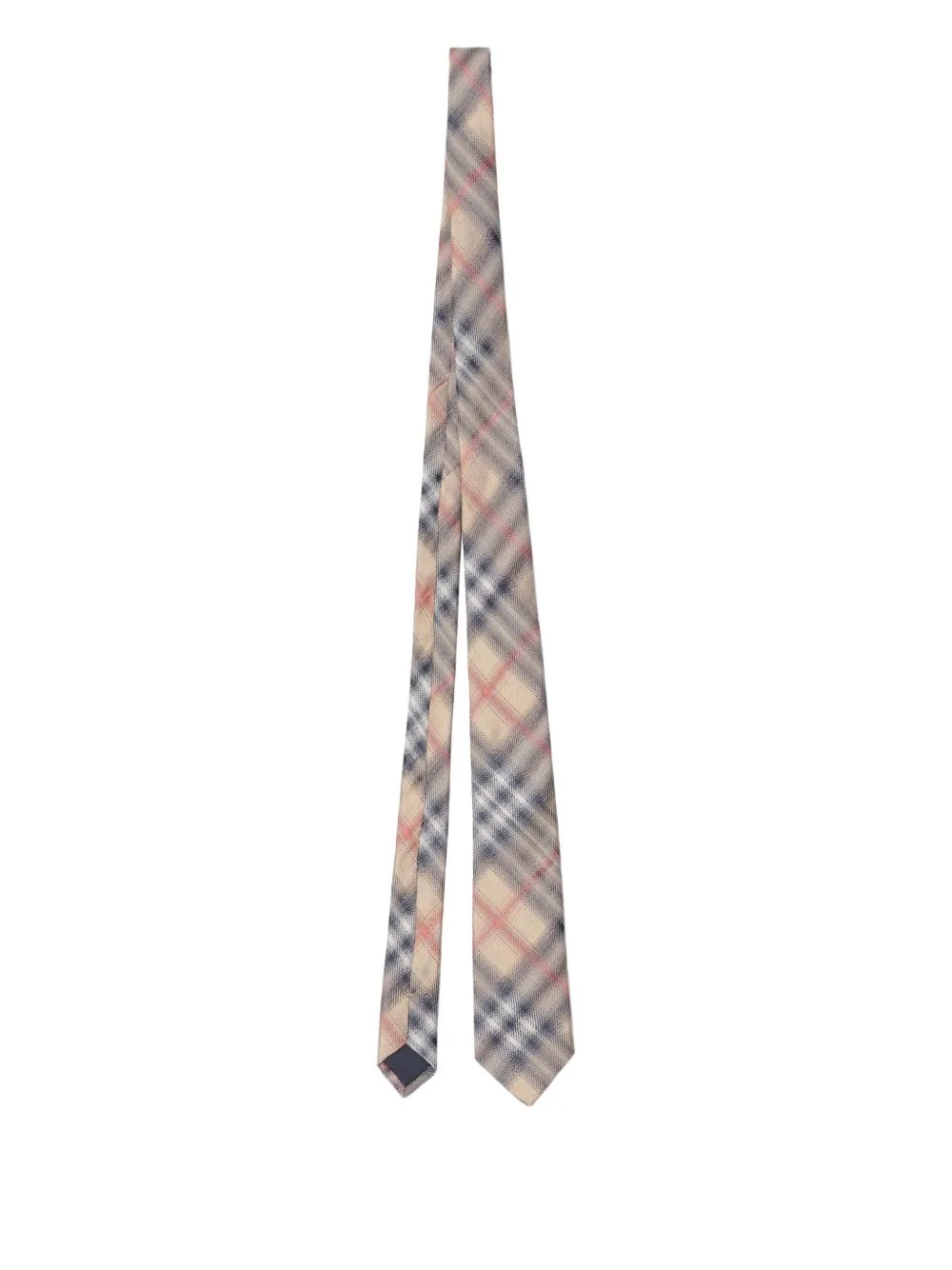 check-pattern silk tie - 1