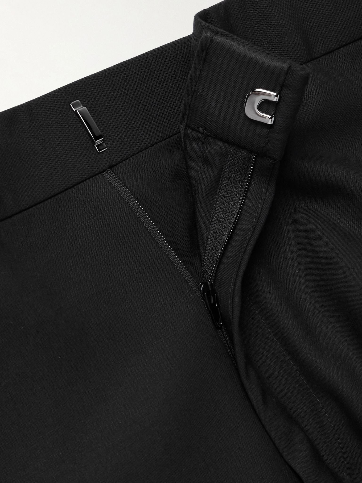Slim-Fit Silk and Wool-Blend Trousers Black - 6