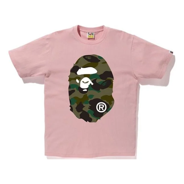 A Bathing Ape Camouflage Ape Head T-Shirt 'Pink' 1D75-110-011 - 1