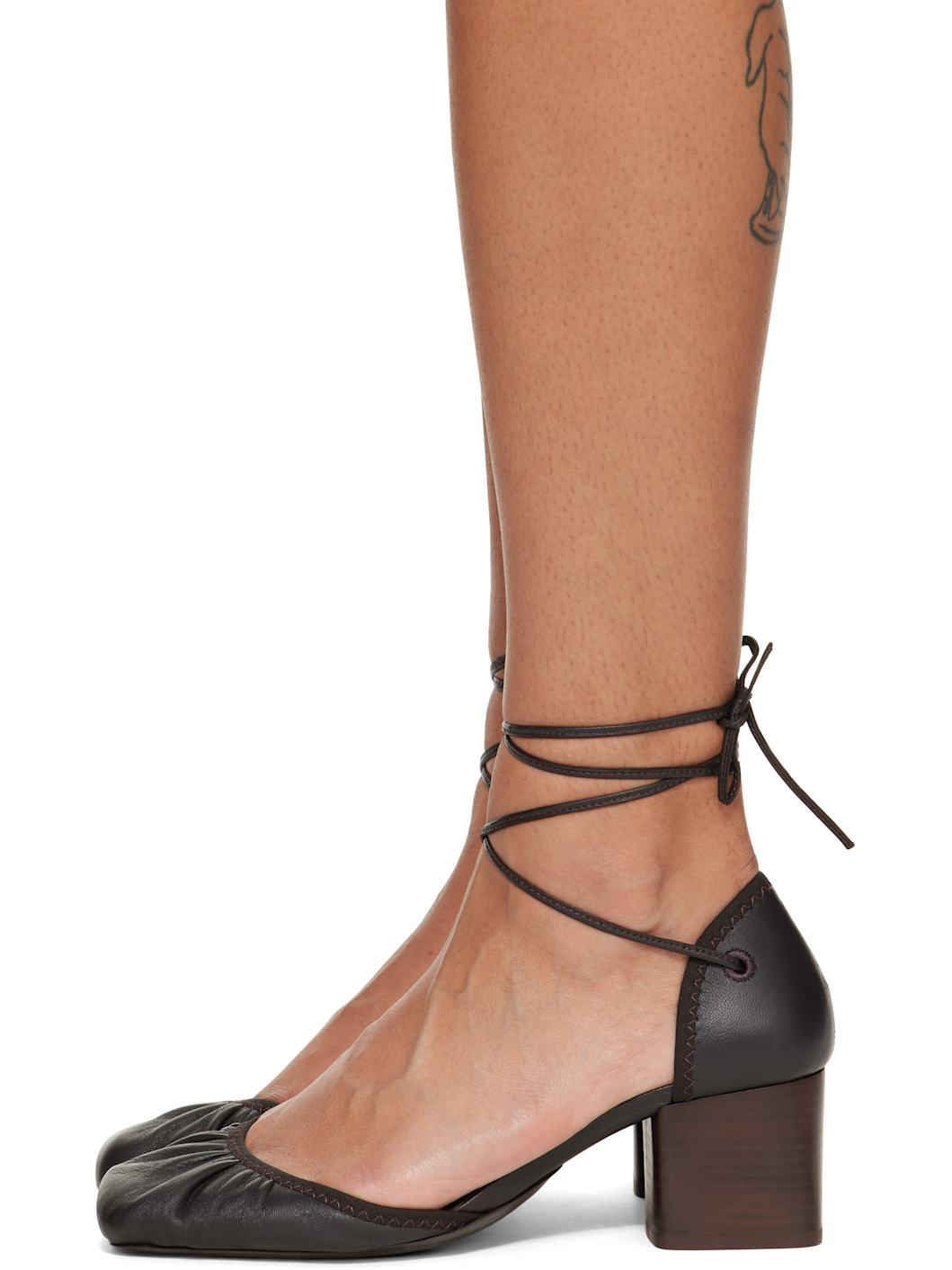 Brown Micro Ballerina Heels - 3