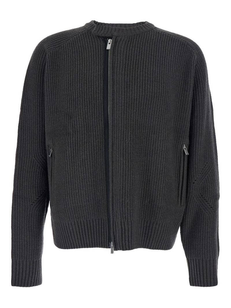 crew-neck zip-fastening cardigan 1