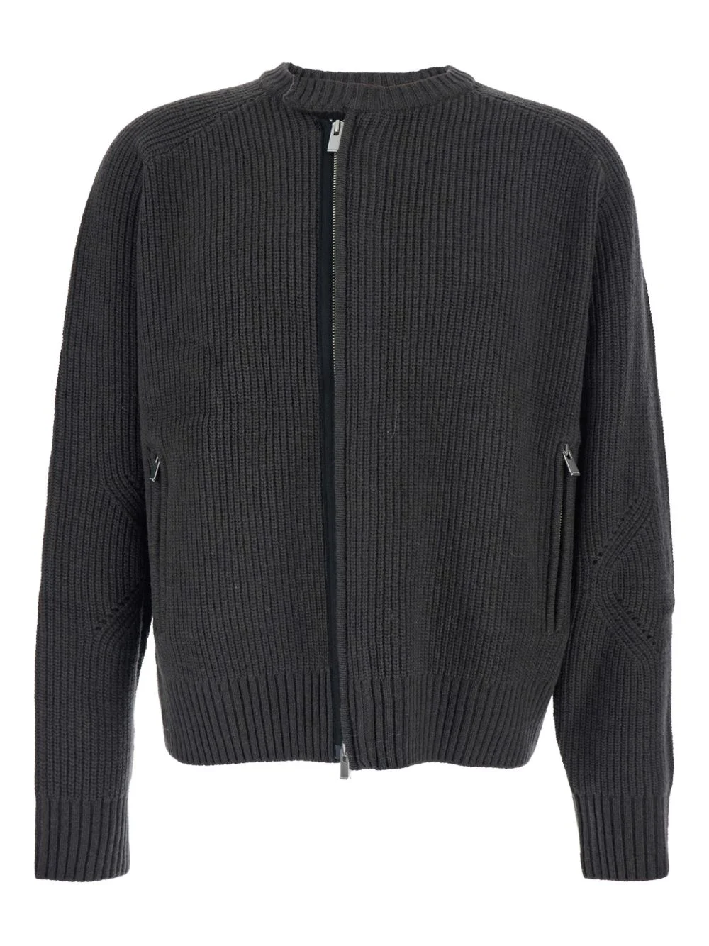 crew-neck zip-fastening cardigan - 1