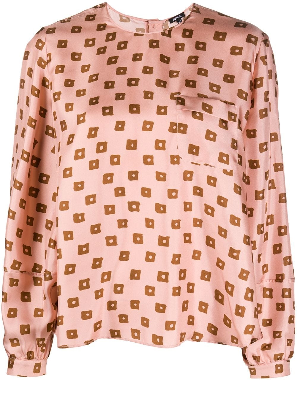 geometric print blouse - 1