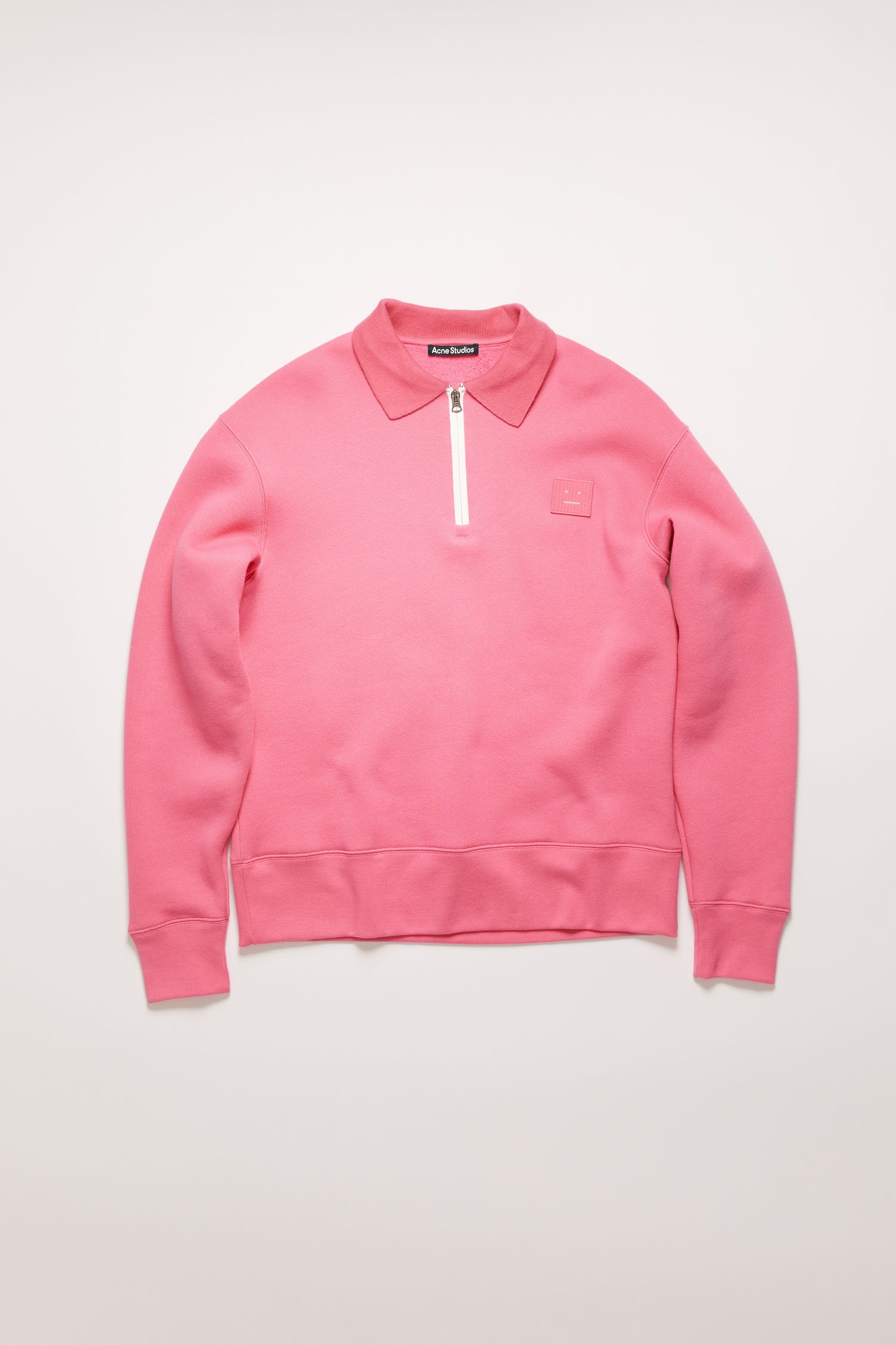 Oversized point collar sweatshirt bubblegum pink - 1