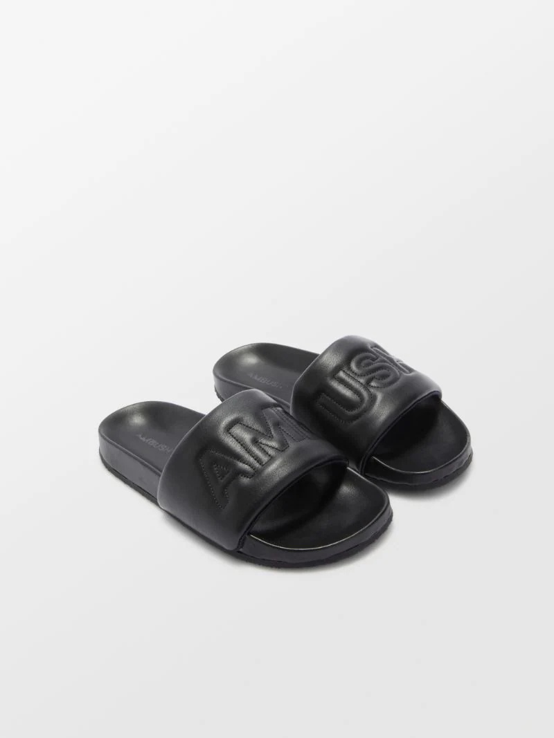 QUILTED LEATHER SLIDER - 2