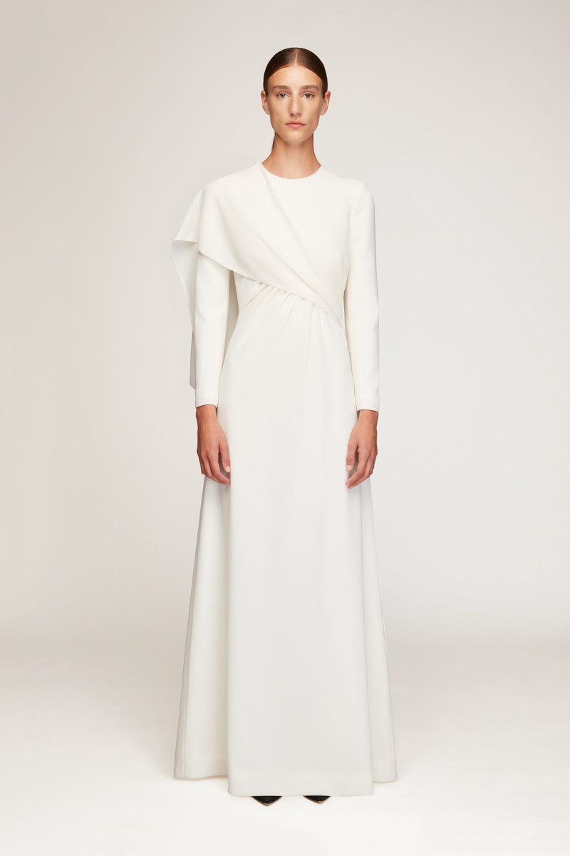 EMILIA WICKSTEAD Aleska Dress In Ivory Single Wool Crepe outlook