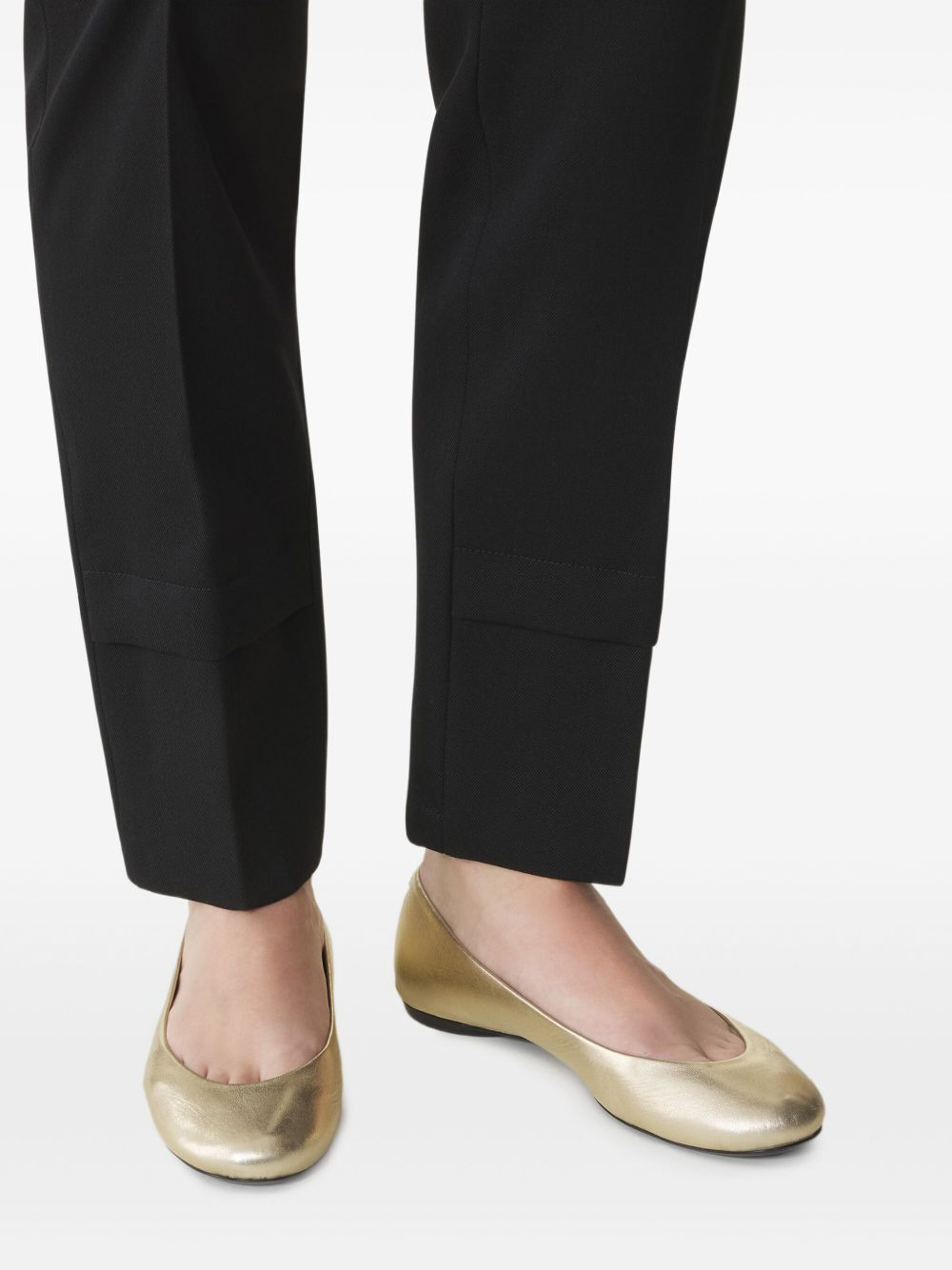 metallic-finish leather ballet flats - 3