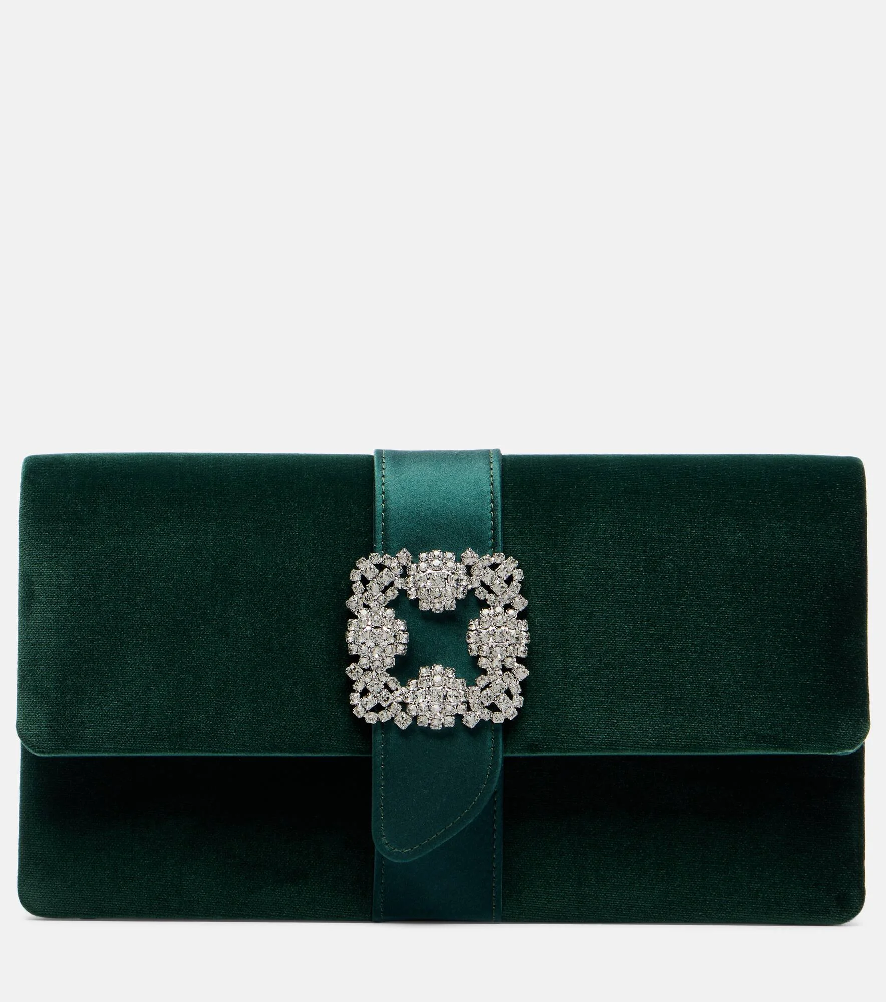 Capri embellished velvet clutch - 1
