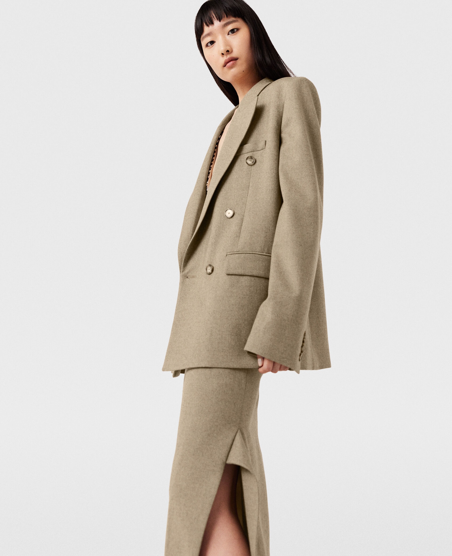 Double Breasted Wool Blazer - 2