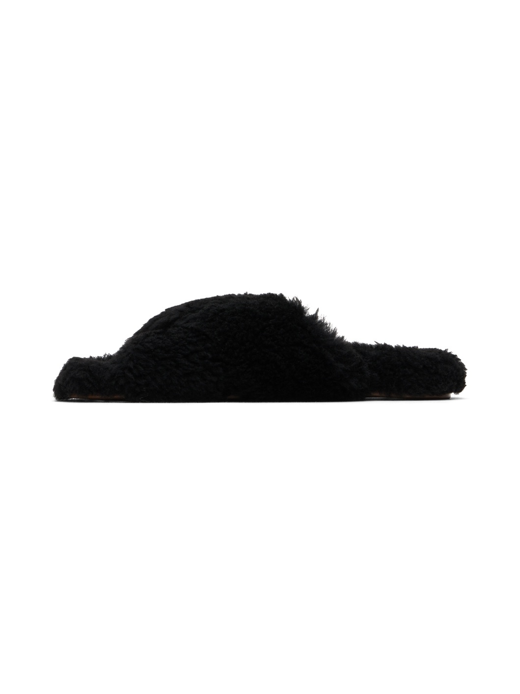 Black Curly Merino Slippers - 3